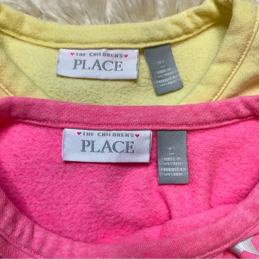 The Children's Place Girls 4t Sweatsuit Pink and Yellow 2 Sets Fleece Lined